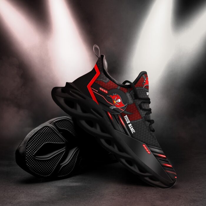 Tampa Bay Buccaneers Personalized NFL Sport Black Max Soul Shoes