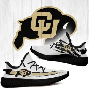 Yeezy Shoes Ncaa Colorado Buffaloes White Gold Scratch Yeezy Boost Sneakers